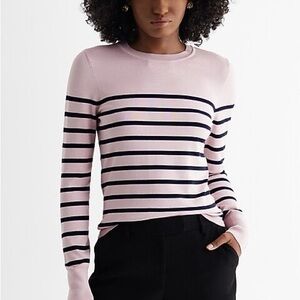 Express Striped Pink and Black Women's Top S